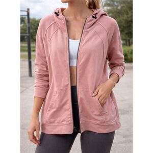 Athletic Performance Full Zip Hoodie Women’s 2X Blush Pink